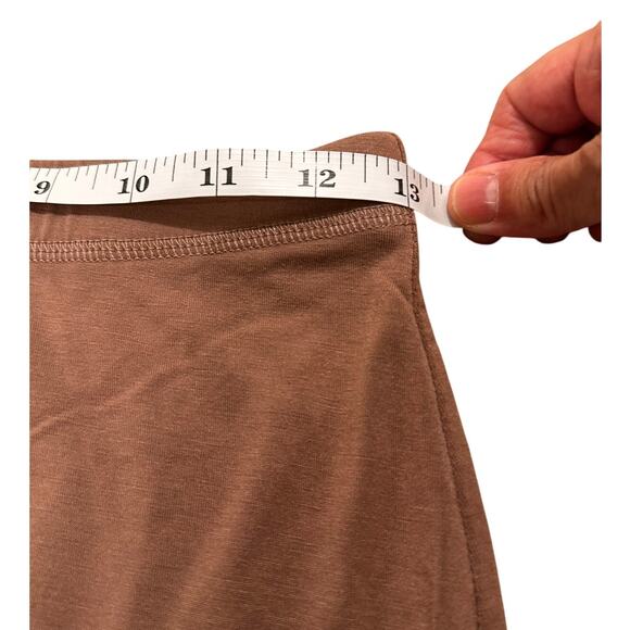 Naked Wardrobe Mocha Brown Straight Midi Bodycon Skirt Minimalist, M Like New - Picture 4 of 7